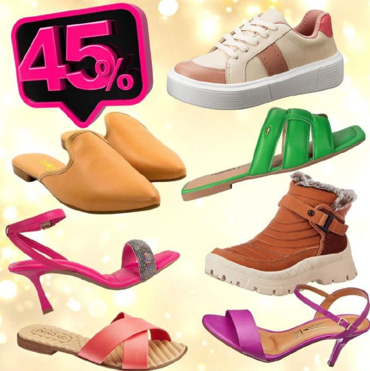 Seleção de Calçados Femininos com até 45% OFF