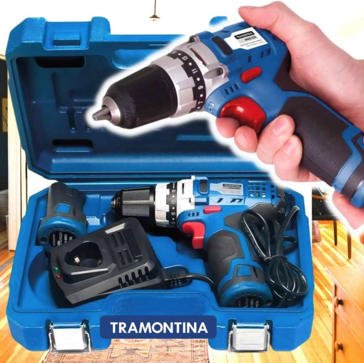 Parafusadeira/Furadeira Tramontina Azul