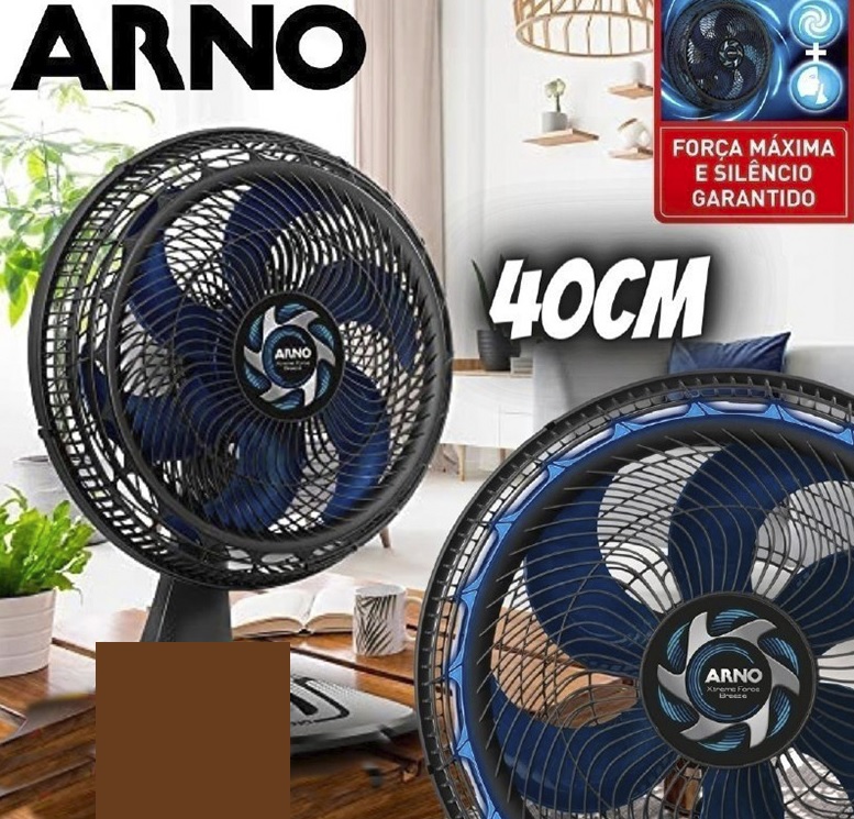 Ventilador de Mesa Arno Xtreme Force VB40 40cm com 3 Velocidades e 6 Pás – Preto