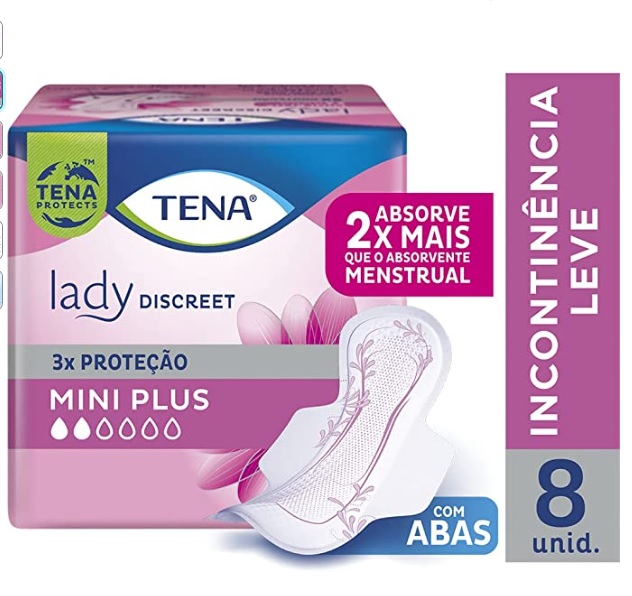 Absorvente para Incontinência Urinária Tena Lady Discreet Mini Plus 8 Unidades