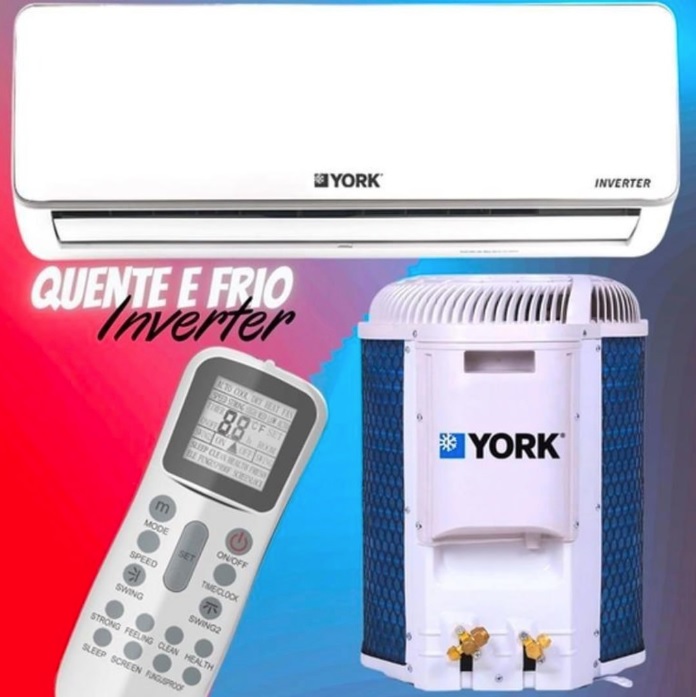 Ar condicionado Split Hi Wall Inverter York 12000 BTU/h Home Star Quente e Frio YHHE12C3I1- 220 Volts