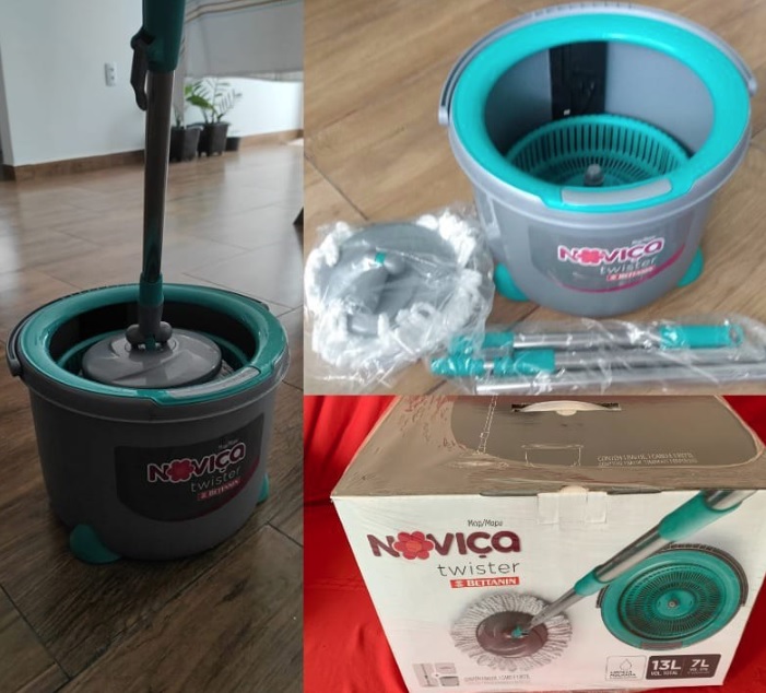 Balde Twister Mop Noviça Anis 6 L