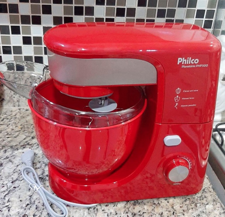 Batedeira Planetária Philco PHP500 Turbo com 11 Velocidades e 500W – Vermelha