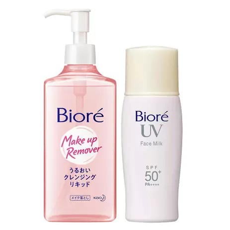 Bioré Kit Protetor Solar Facial Face Milk UV Perfect FPS50 30ml + Demaquilante Facial Sérum de Limpeza Make Up Remover 230ml