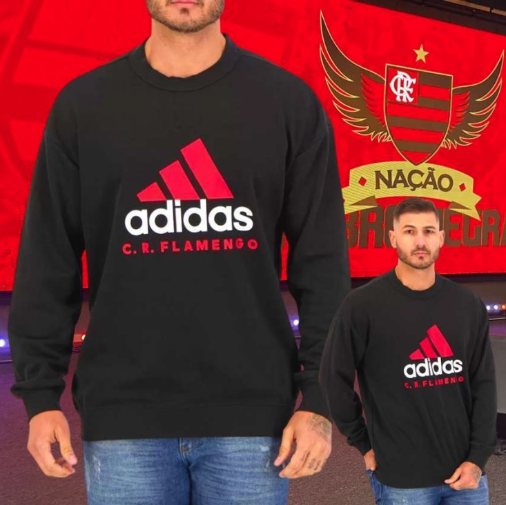 Blusa Moletom Flamengo DNA Adidas Masculina