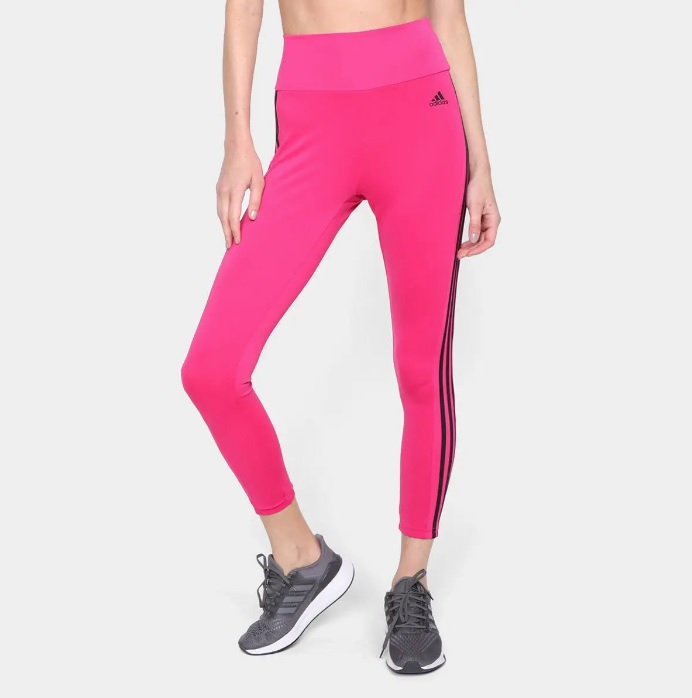 Calça Legging Adidas 3 Listras Designed To Move Feminina