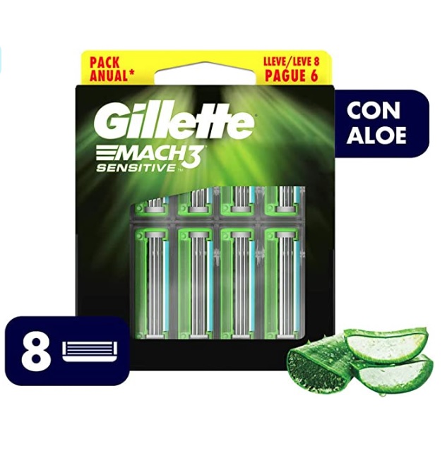 Carga para Aparelho de Barbear Gillette Mach3 Sensitive Leve 8 Pague 6
