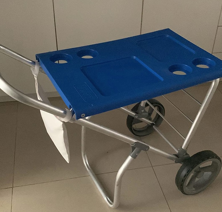 Carrinho De Praia Zaka Smart Car Com Avanço Para Caixa Térmica Azul