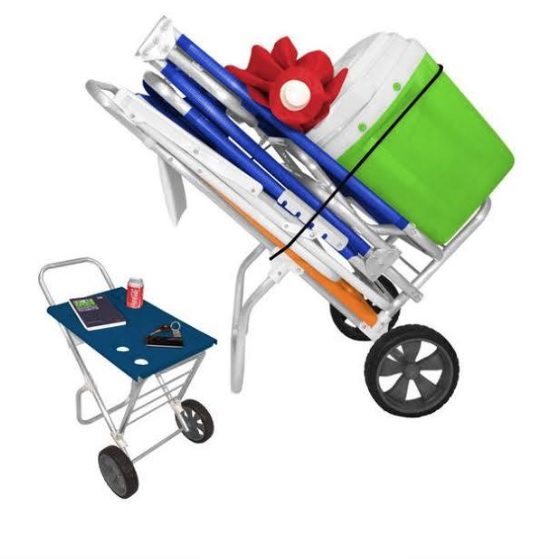 Carrinho De Praia Zaka Smart Car Com Avanço Para Caixa Térmica Azul