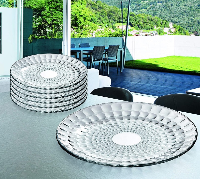 Conjunto de Pratos de Vidro 7 peças Bubble, VDR7528, Euro Home