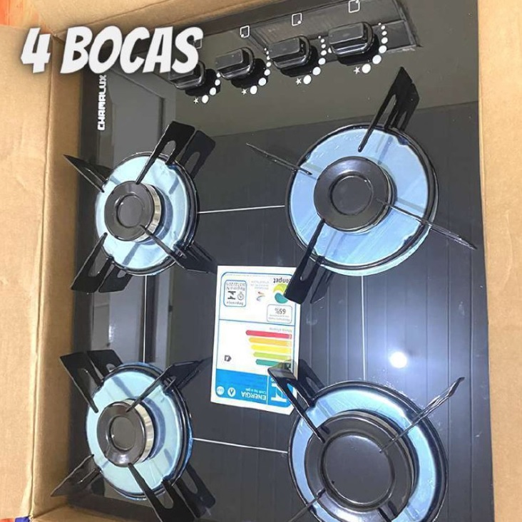 Fogão Cooktop 4 Bocas Chamalux Ultra Chama Preto Bivolt – Tronos