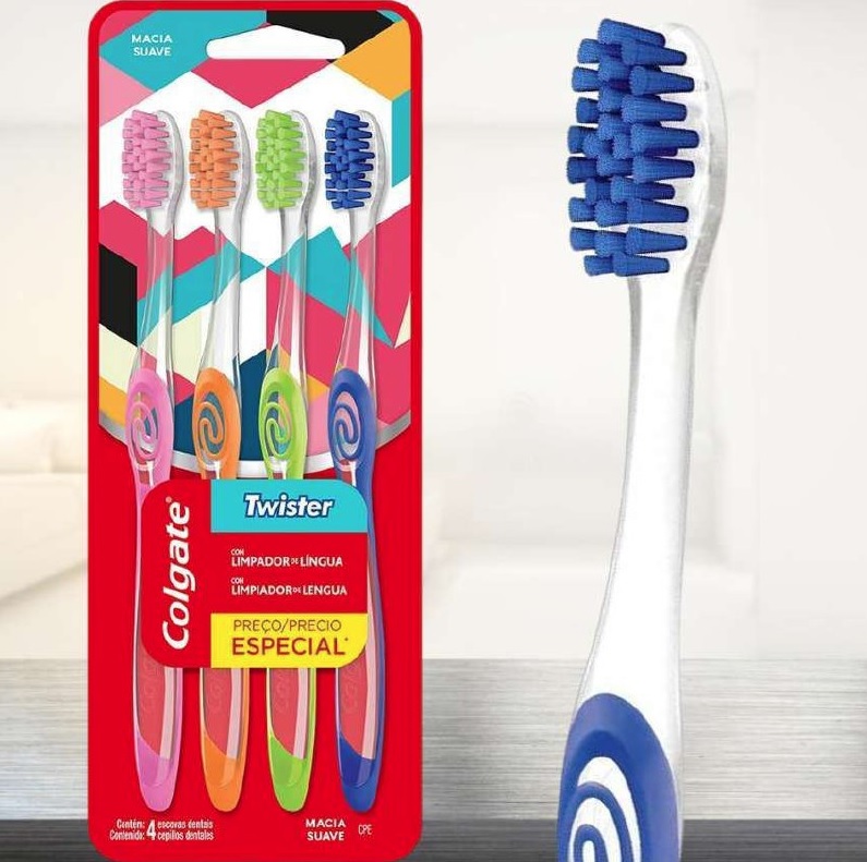 Escova Dental Colgate Twister 4Unid, Colgate