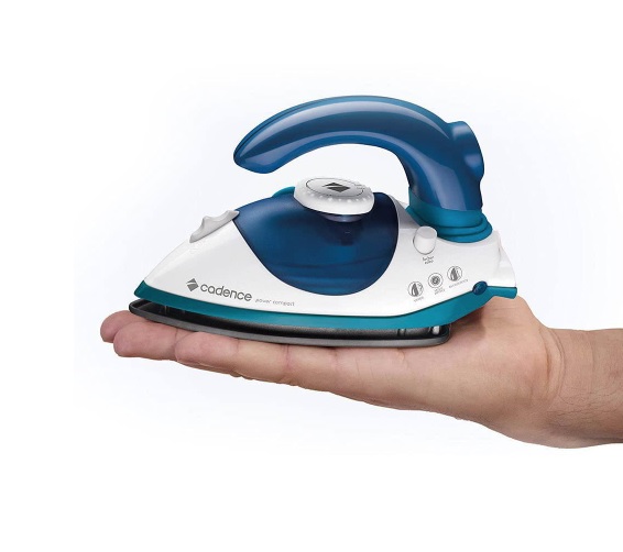 Ferro de Passar Cadence Compact, 850W, Branco e Azul, Bivolt, IRO050