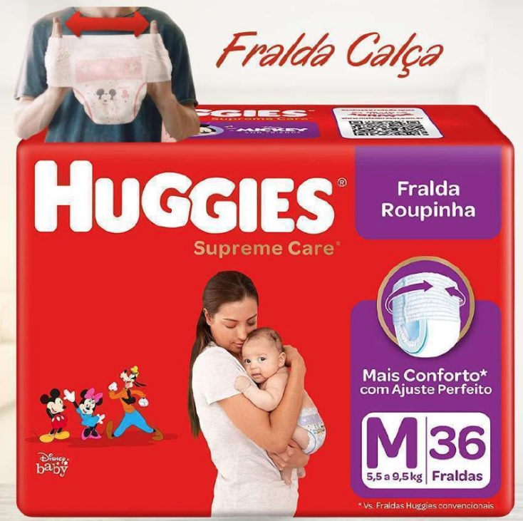 Fralda Huggies Supreme Care Roupinha M – 36 Fraldas