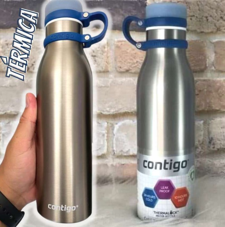 Garrafa Térmica Inox Parede Dupla Matterhorn, Contigo, Azul, 591ml