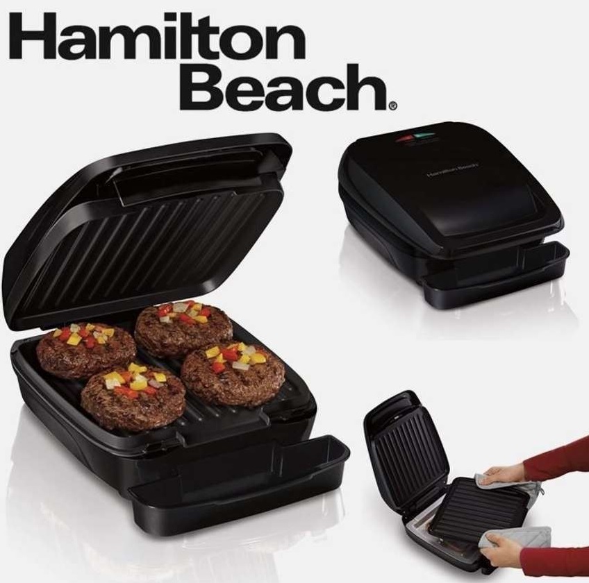 Grill Elétrico Hamilton Beach, Preto, 220v