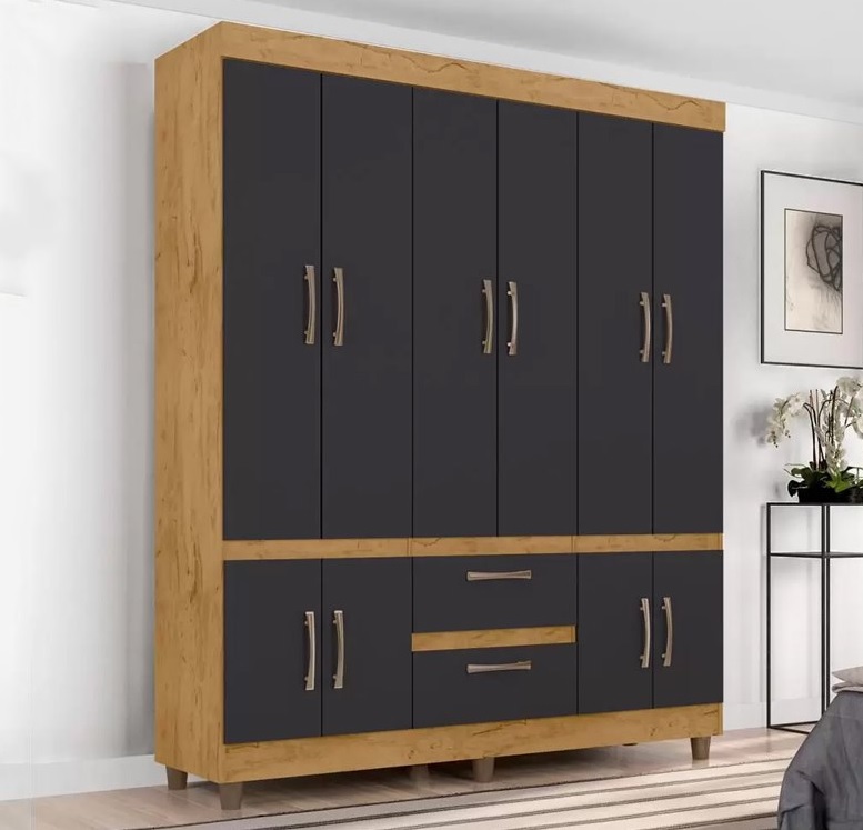Guarda-roupa Casal 10 Portas 2 Gavetas Araplac – Coimbra