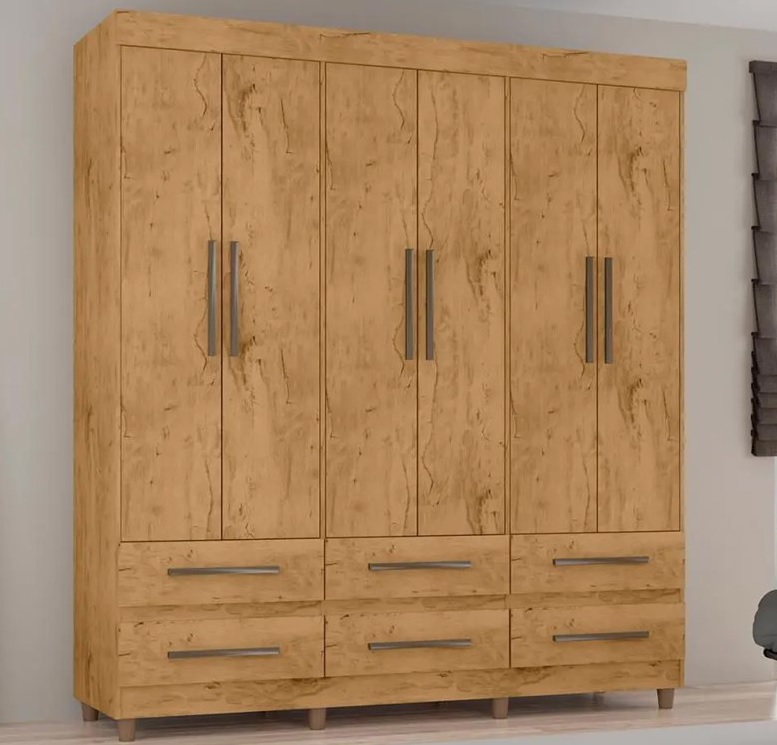 Guarda-roupa Casal 6 Portas 6 Gavetas Araplac – Maia