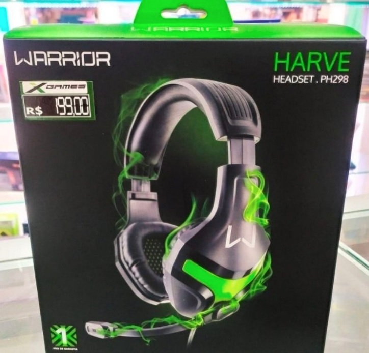 Headset Gamer Harve P2 Stereo Preto/Verde Warrior – PH298