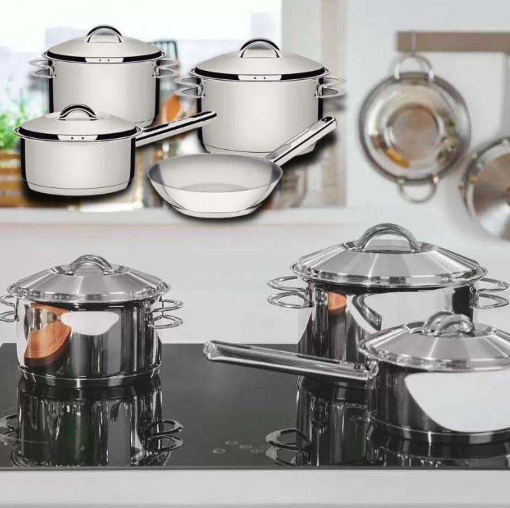 Jogo de Panelas Tramontina Aço Inox Fundo Triplo Solar 4 Peças