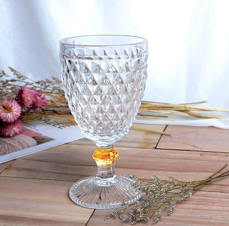 Jogo de Taças de Vidro Bico de Abacaxi Transparente Luxo – Casambiente 6 peças