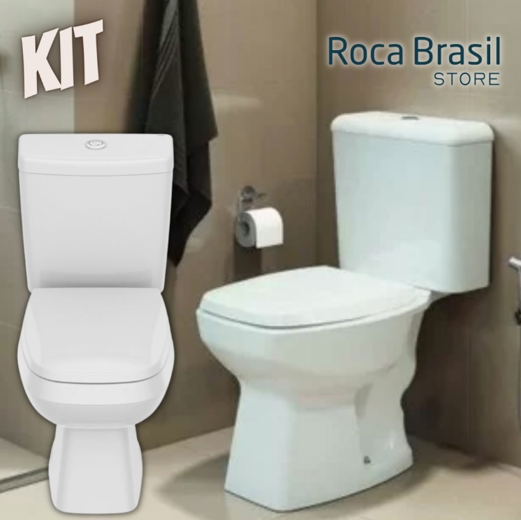 Kit Vaso Sanitário com Caixa Acoplada e Assento Soft Close Avant Incepa, Cor: Branco