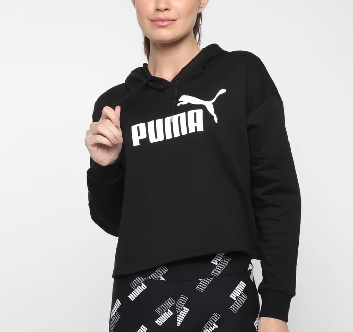 Moletom Puma Cropped C/ Capuz Feminino