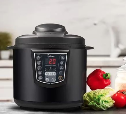 Panela De Pressão Elétrica 6L Midea Preta