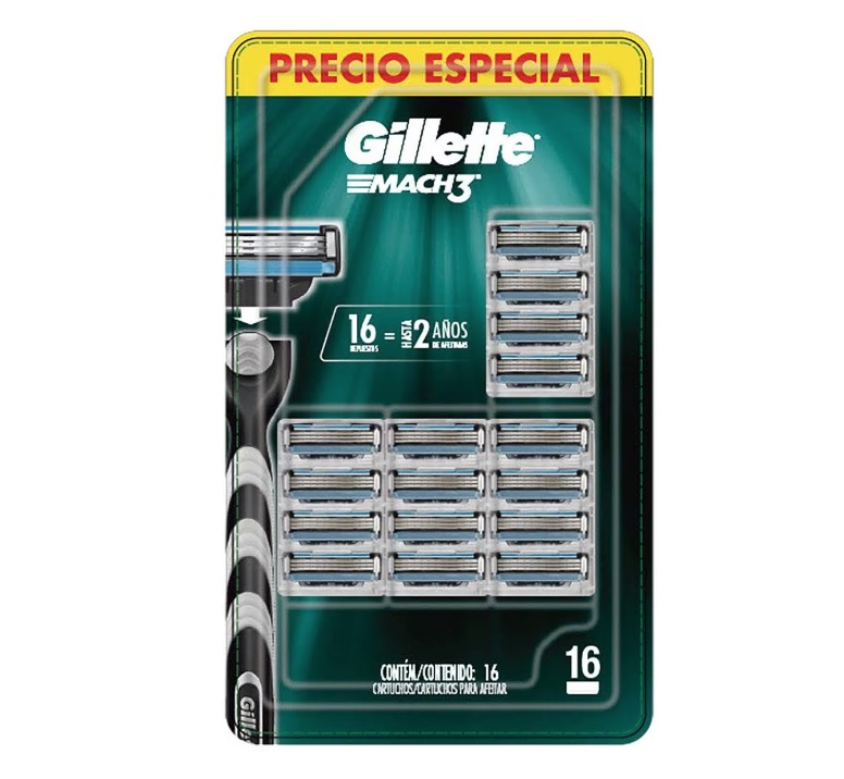 Refil para Aparelho de Barbear Gillette Mach3 – 16 Unidades