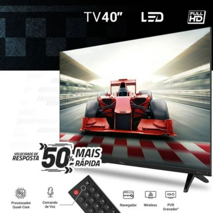 Smart TV LED 40″ Full HD Philco PTV40E30AGSF Android TV, HDR, Chromecast Built In, Processador Quad-core
