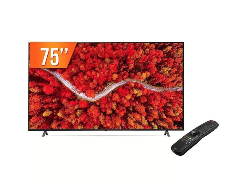 Smart TV Led 75″ LG UHD 4K Thinq Ai TV HDR10 Webos 22 3HDMI 2USB Wi-fi 75UQ801COS