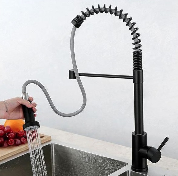 Torneira para Cozinha Gourmet de Mesa com Mola – Monocomando Black Nell AM-01