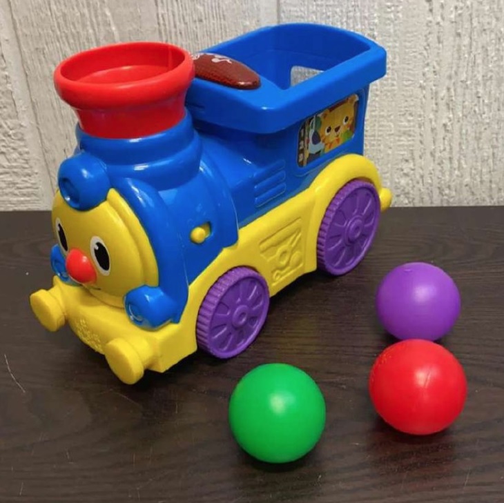 Trenzinho Roll & Pop, Bright Starts, Azul/Amarelo/Vermelho/Roxo