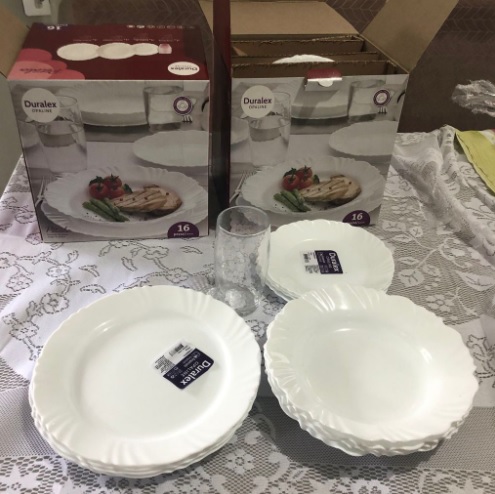 Aparelho de Jantar 16 peças com Copos Pétala 430ml Duralex Nadir