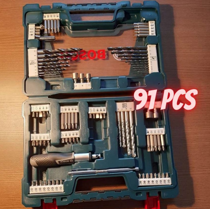 Bosch Kit De Pontas E Brocas Em Titânio V-Line Com 91 Peças