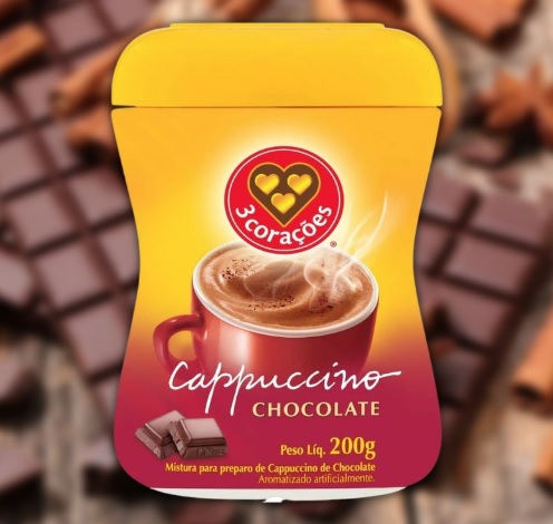 Cappuccino, Chocolate, Pote, 200g, 3 Corações
