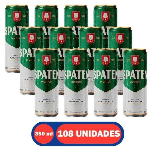 Cerveja Lata Sleek 350 ml 108 Unidades Spaten