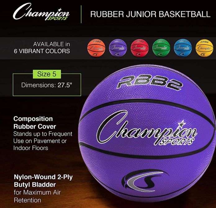 Champion Sports Bola de basquete de nylon resistente oficial