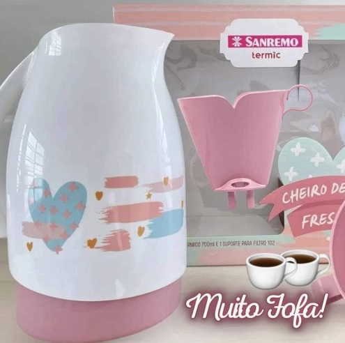 Conjunto Bule Térmico de 700mL com Suporte para Filtro de Café TAM 102, linha Cuidar da Sanremo.