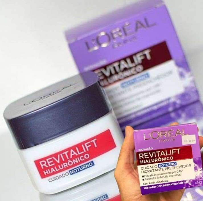 Creme Facial Anti-idade L’Oréal Paris Revitalift Hialurônico Noturno, 49g
