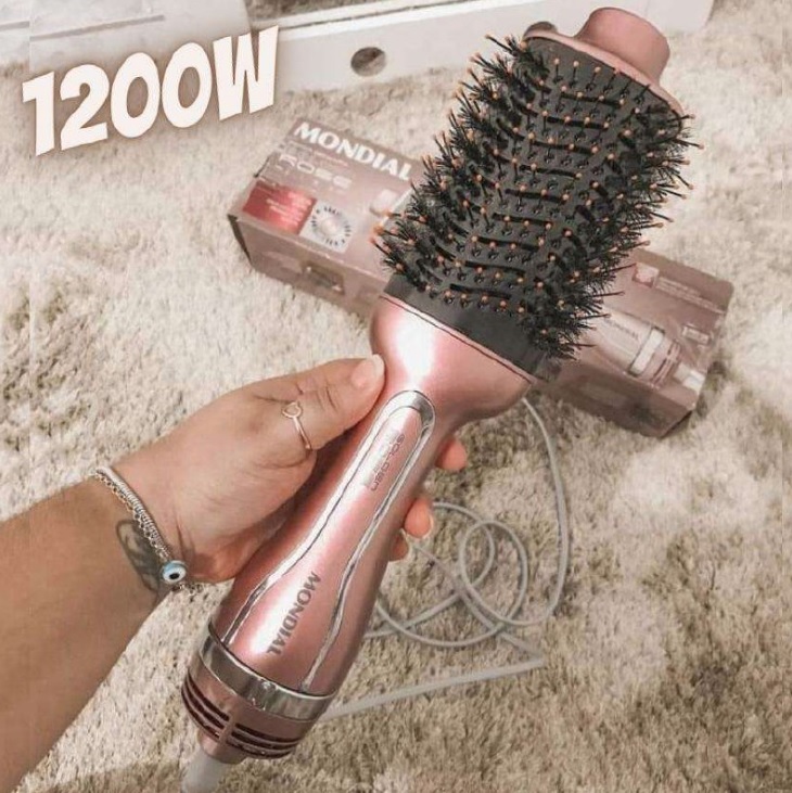 Escova Secadora Mondial Golden Rose ES-02 – 1200W 3 Níveis de Temperatura Cerâmica Turmalina