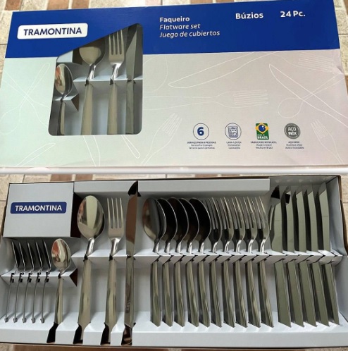 Faqueiro em Aço Inox Búzios com 24 Peças