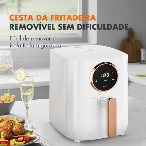 Fritadeira Air Fryer Sem Óleo Gaabor 4L Digital Touch, 1400W, 127V, Branco – E45A02