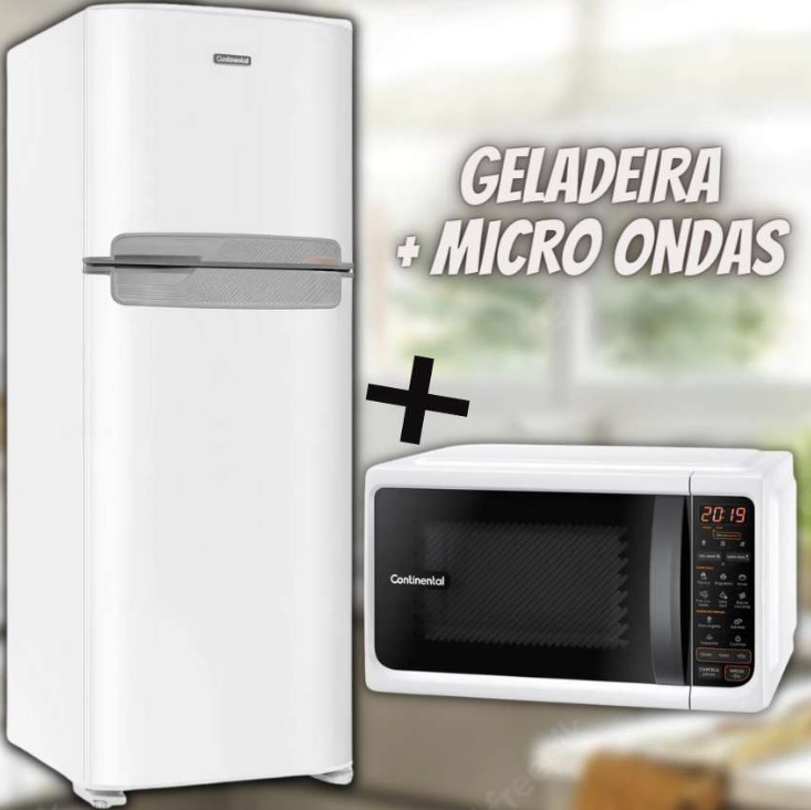 Geladeira/Refrigerador Continental Frost Free – Duplex 472L + Micro-ondas 21L Branco MC21B