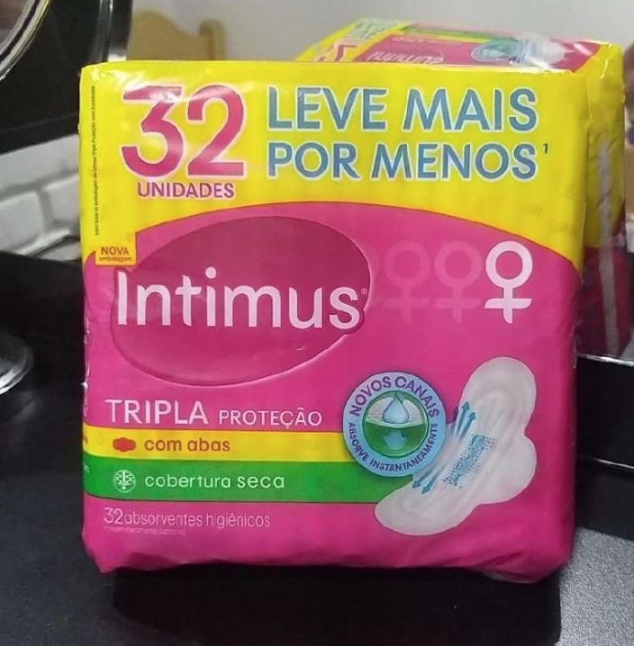 Intimus Absorvente Externo, Tripla Proteção Seca com Abas, 32 unidades