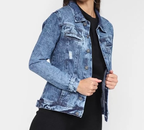 Jaqueta Jeans Just Denim Estonada Feminina