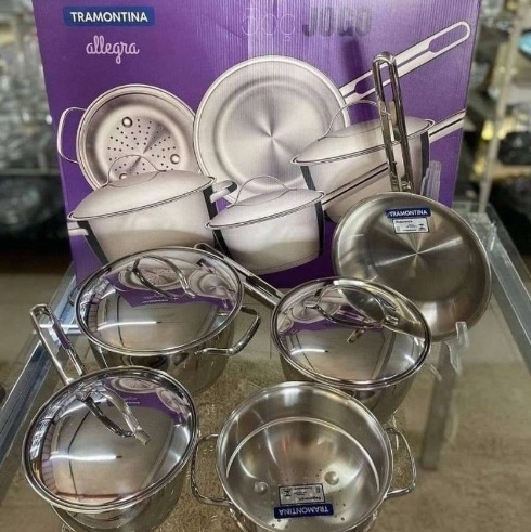 Jogo Panelas Inox Allegra 5 Peças Indução – Tramontina