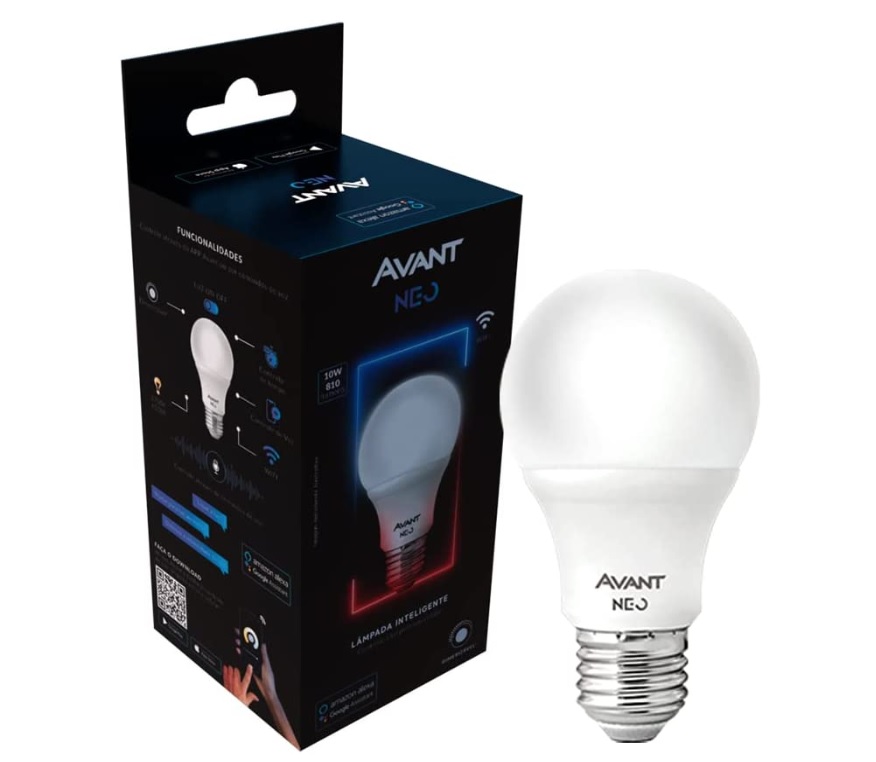 Lâmpada Inteligente LED Smart WI-FI compatível com Alexa, linha NEO, 10W Avant