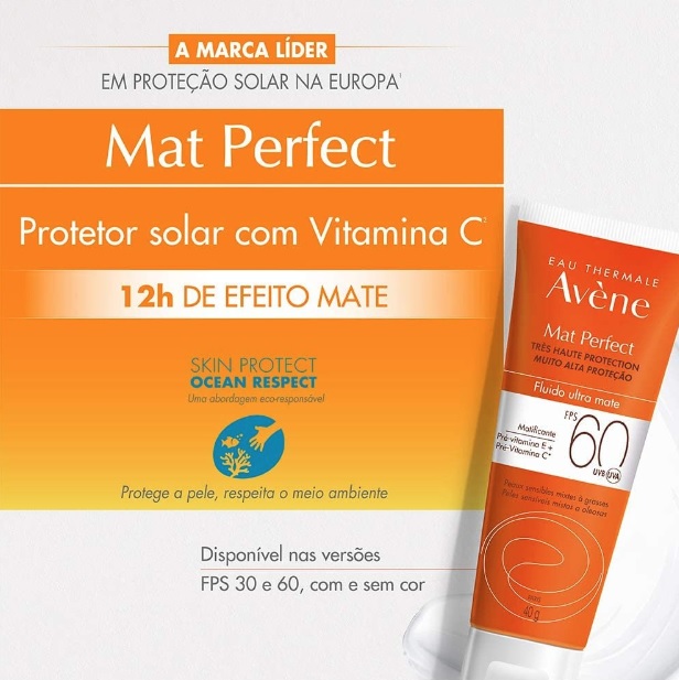 Mat Perfect FPS 60, Protetor solar face, Avène – 40g