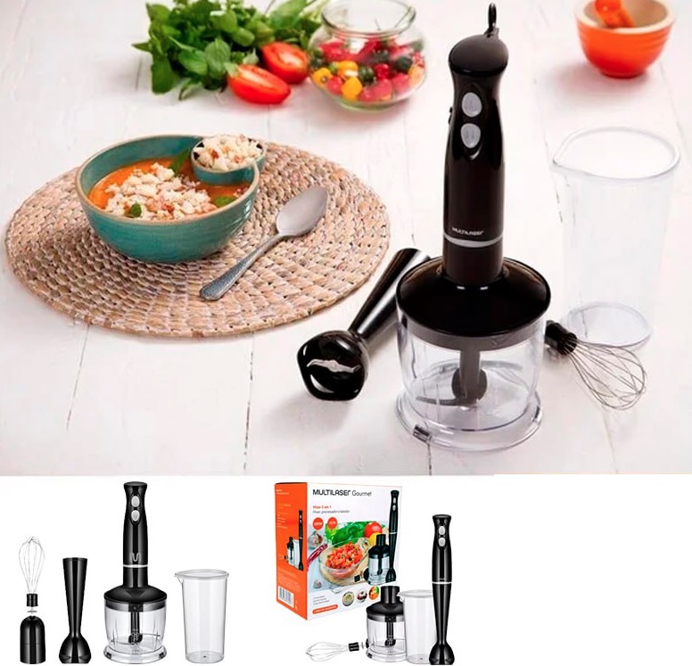 Mixer 3 em 1 Gourmet 127V 350W Preto Multilaser – FP05